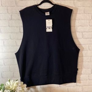 NWT Zara Sleeveless Sweatshirt Tank Size L